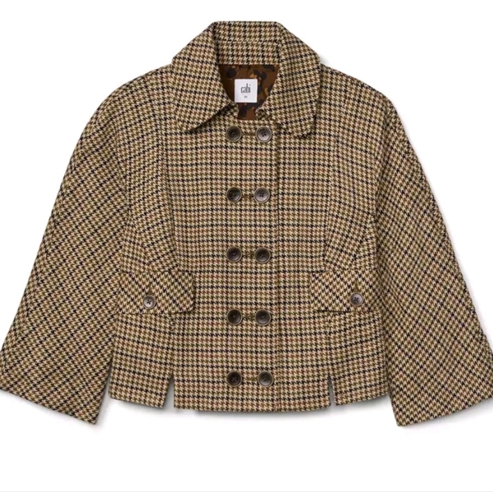 Cabi Showroom Jacket 4678 Houndstooth Brown Large new nwt - Picture 3 of 12